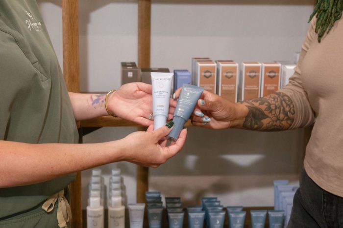 Holding Face Reality products