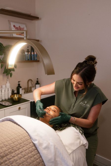 Power Pigment Skin Stack treatment and Collagen Builder Skin Stack microneedling treatment in West Puyallup